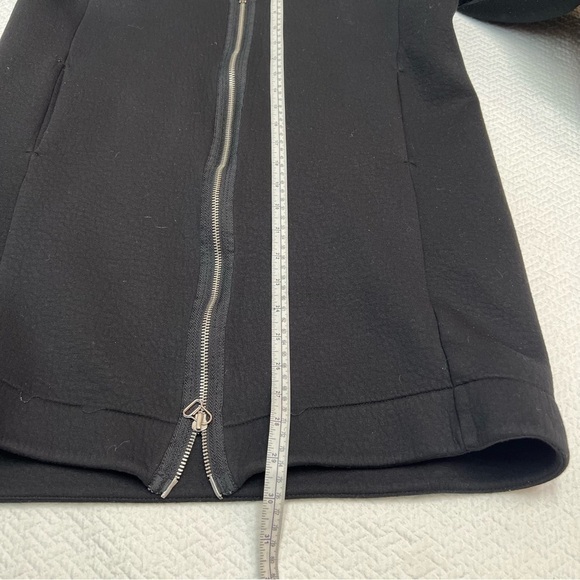 GAP Hooded Black Fleece Zip Front Thigh Length Coat Size S - Picture 11 of 12